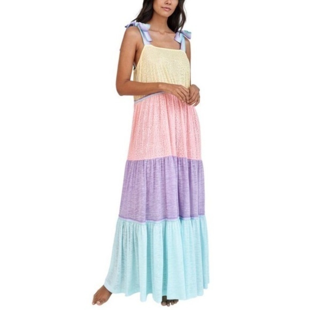 NWT Pitusa Womens  Rainbow Maxi Dress